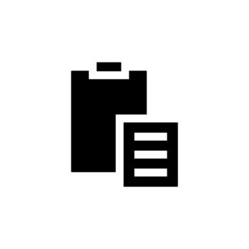 Clean Solid Paste Glyph for Business, Data, and Record Transfer vector