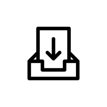 Simple Line Inbox Mail Icon for Clean Interface and Communication vector