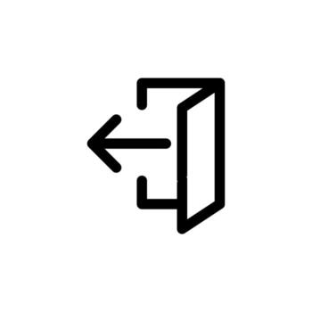 línea cerrar sesión icono para web y móvil ux interfaces vector