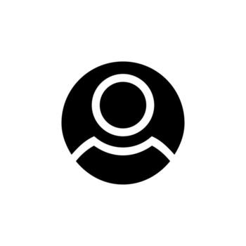 perfil icono sólido negro para ui y móvil aplicación vector