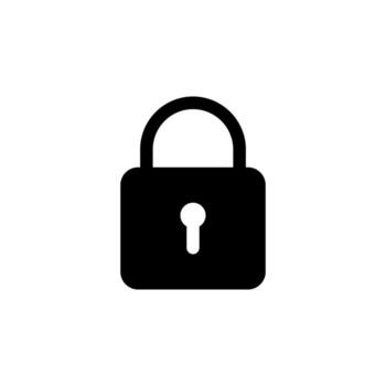 lleno sólido negro bloquear icono para ui y ux seguridad proyectos vector