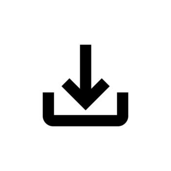 Solid Inbox Mail Icon for Notification and Document Collection vector