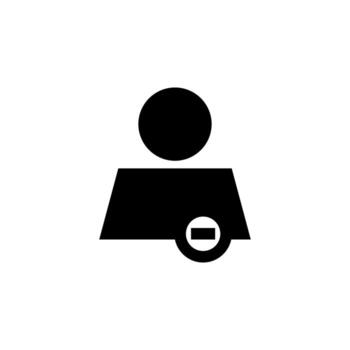 User Remove Icon Solid Black for UI and Mobile App vector