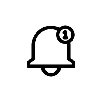 elegante línea notificación informacion glifo para móvil aplicación y alerta sistema vector