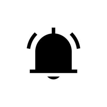 limpiar sólido campana alerta icono para móvil y web ux interfaz vector