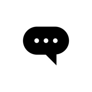Bold Solid Message Bubble Symbol for Web and App Interface vector