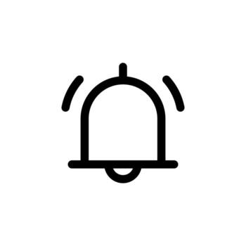 sencillo línea campana alerta advertencia icono para limpiar ux y datos la seguridad vector