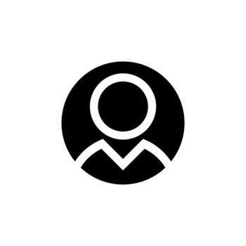 perfil icono sólido negro para web navegación y móvil solicitud vector