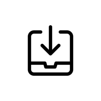 Line Inbox Icon for Email and Message Communication in Web UX vector