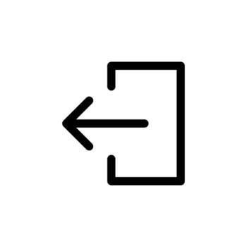 sencillo línea cerrar sesión flecha icono para intimidad y usuario sesión vector