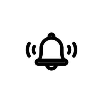 Elegant Line Bell Alert Glyph for Mobile App and Web Interface vector
