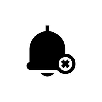 Solid Bell Off Icon for Silent Notifications in Mobile UI vector