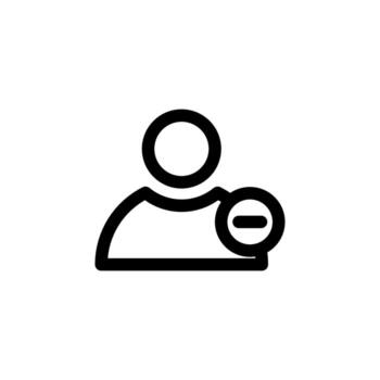 Outline User Remove Icon Line Design for Mobile App and Website vector
