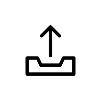 contorno línea bandeja de salida icono para documento enviando y notificaciones vector