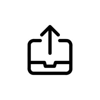 Minimal Line Outbox Symbol for Web and Mobile Messaging Apps vector