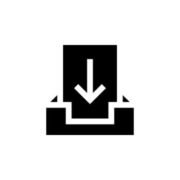 Solid Inbox Icon for Email and Message Notifications in UI vector