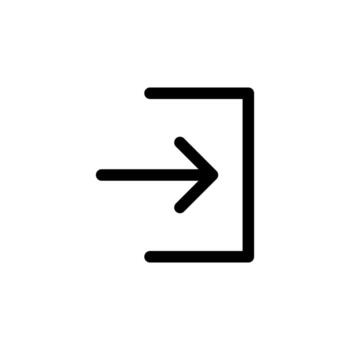 Outline Line Login Glyph for Modern App and Web UI Design vector