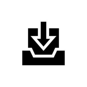 limpiar sólido bandeja de entrada glifo para entrante mensajes y datos almacenamiento vector