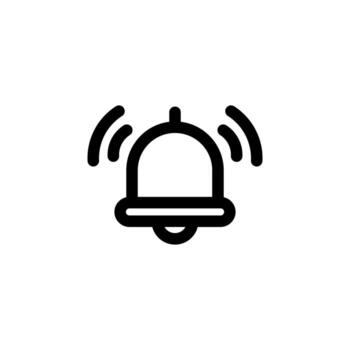 Line Bell Alert Icon for Urgent Notification in Modern UI UX vector