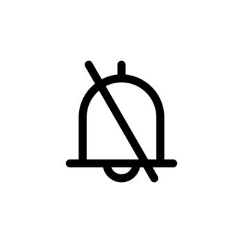 Line Bell Off Icon for Quiet Notification and Do Not Disturb UX vector