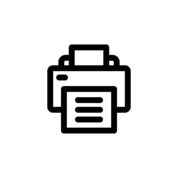 Simple Line Print Printer Icon for Clean UX and Paper Records vector
