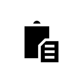 Bold Solid Paste Symbol for Office, Notes, and Workplace Tasks vector