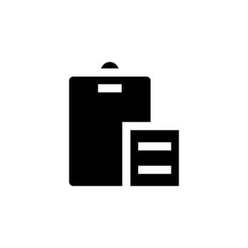 Solid Paste Icon for Clipboard, Document, and File Management vector