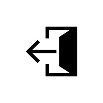 Bold Solid Logout Symbol for Exit and Account Security vector