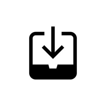 Minimal Solid Inbox Icon for Mobile App and Web UX Interface vector