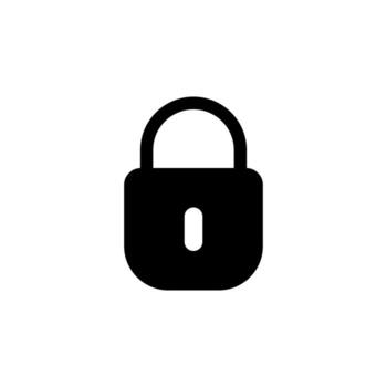 sólido negro bloquear icono lleno estilo para usuario interfaz vector