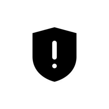Solid Warning Icon for Critical Alert and System Error UI vector