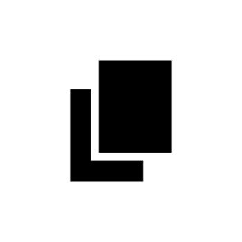 sólido Copiar icono para documento y archivo duplicación en moderno ui vector