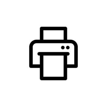Line Print Icon for Document and Paper Output in Modern UI vector