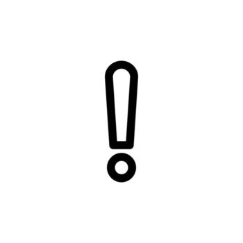 Outline Line Warning Glyph for Safety, Security, and Data Alerts vector