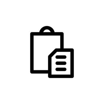 Simple Line Paste Document Icon for Data Transfer and Clean UX vector