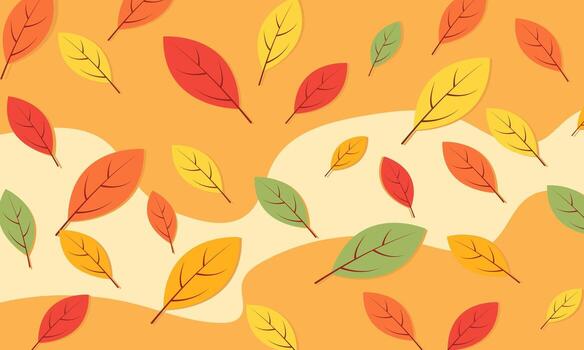 leaf autumn has arrived flat design background vector