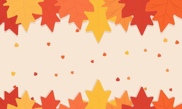when autumn has arrived leaves are falling flat background design vector