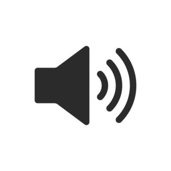 Speaker volume high icon representing loud sound with audio waves. Useful for sound settings, media players, music apps, notifications, and multimedia interfaces. vector