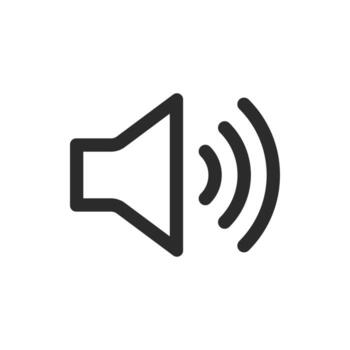 Audio volume high icon representing loud sound with audio waves. Useful for sound settings, media players, music apps, notifications, and multimedia interfaces. vector