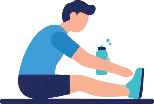 Man doing stretching exercises vector