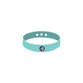 Nfc smart bracelet icon. Flat illustration of nfc smart bracelet icon for web design vector