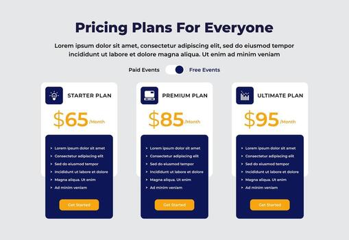Modern design of pricing table vector