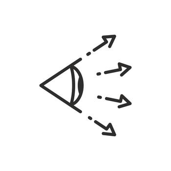 share vision icon, look future, perspective distribution, view, thin line symbol on white background vector