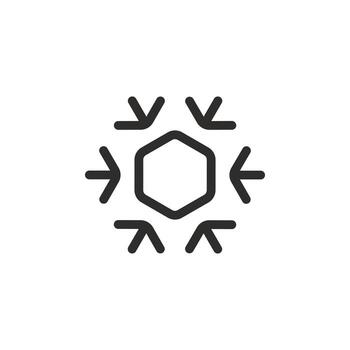 snowflake icon, snow thin line web symbol on white background vector