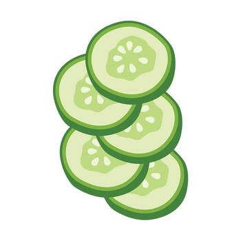 Fresco Pepino rebanadas ilustración, rebanado Pepino vector