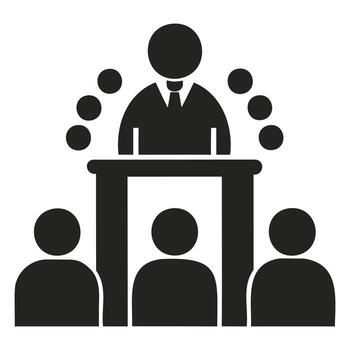 Dynamic Public Speaker Silhouette for Event Graphic vector