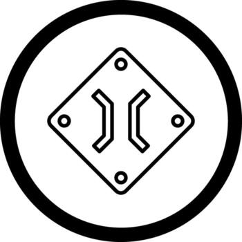 Narrow Bridge Ahead Sharp Linear Edge Mark vector