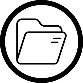 abierto carpeta geométrico estilo diseño Insignia vector