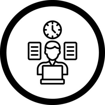 Multitasking Outlined Frame Graphic Object vector