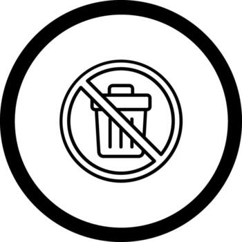 No Trash Minimal Art Style Object vector